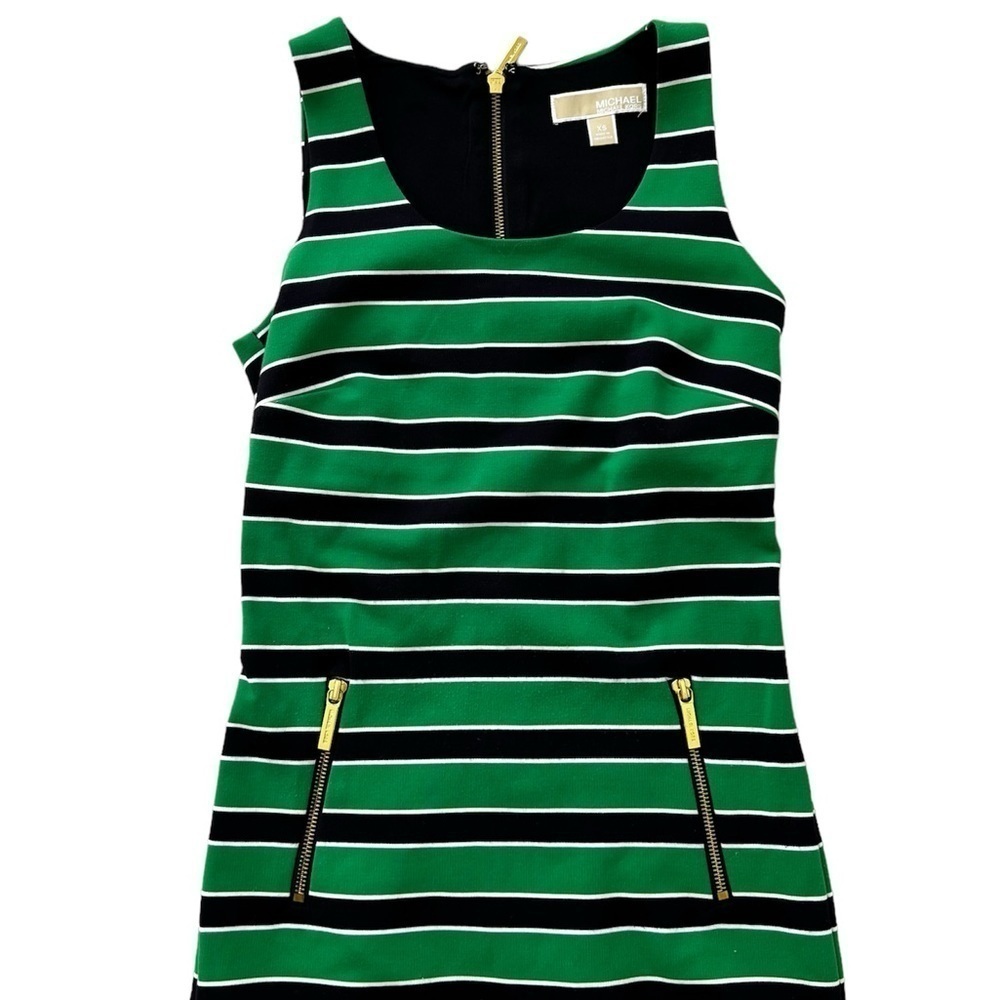 Michael Kors Striped Green Mini Dress XSmall - Picture 3 of 5